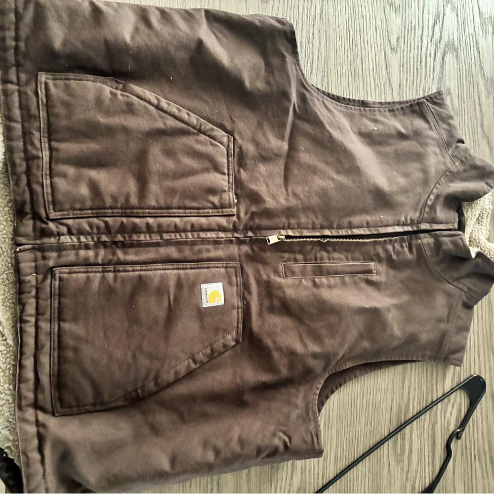 Carhartt Brown Workwear Sherpa-Lined Vest